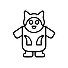 mascot costume icon, mascot costume line art - simple line art of mascot costume, perfect for mascot costume logos and icons and themed design 