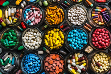 Fototapeta premium Medicine and pharmacology concept, generative AI design