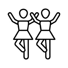 parade dancers icon, parade dancers line art - simple line art of parade dancers, perfect for parade dancers logos and icons and themed design 
