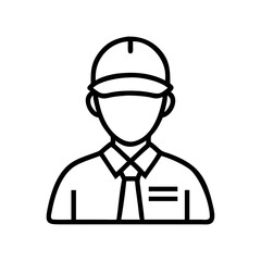 park employee with uniform icon, park employee with uniform line art - simple line art of park employee with uniform, perfect for park employee with uniform logos and icons and themed design 