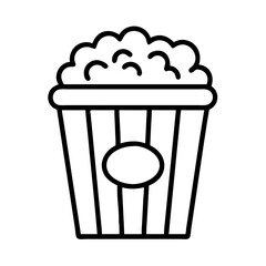 popcorn bucket icon, popcorn bucket line art - simple line art of popcorn bucket, perfect for popcorn bucket logos and icons and themed design 