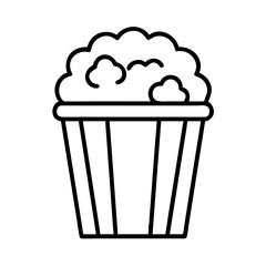 popcorn bucket icon, popcorn bucket line art - simple line art of popcorn bucket, perfect for popcorn bucket logos and icons and themed design 