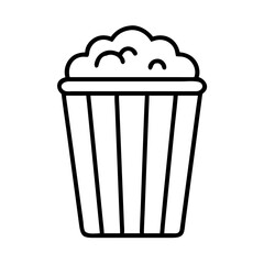 popcorn bucket icon, popcorn bucket line art - simple line art of popcorn bucket, perfect for popcorn bucket logos and icons and themed design 