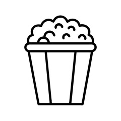 popcorn bucket icon, popcorn bucket line art - simple line art of popcorn bucket, perfect for popcorn bucket logos and icons and themed design 