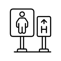 ride height requirement sign icon, ride height requirement sign line art - simple line art of ride height requirement sign, perfect for ride height requirement sign logos and icons and themed design 