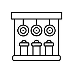 shooting gallery icon, shooting gallery line art - simple line art of shooting gallery, perfect for shooting gallery logos and icons and themed design 