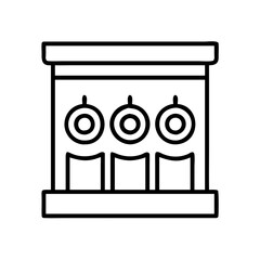 shooting gallery icon, shooting gallery line art - simple line art of shooting gallery, perfect for shooting gallery logos and icons and themed design 