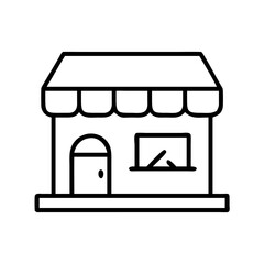 souvenir shop icon, souvenir shop line art - simple line art of souvenir shop, perfect for souvenir shop logos and icons and themed design 