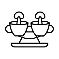 spinning teacups ride icon, spinning teacups ride line art - simple line art of spinning teacups ride, perfect for spinning teacups ride logos and icons and themed design 