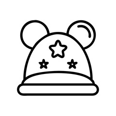 theme park mascot hat icon, theme park mascot hat line art - simple line art of theme park mascot hat, perfect for theme park mascot hat logos and icons and themed design 
