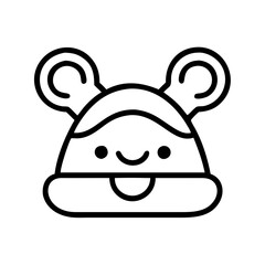 theme park mascot hat icon, theme park mascot hat line art - simple line art of theme park mascot hat, perfect for theme park mascot hat logos and icons and themed design 