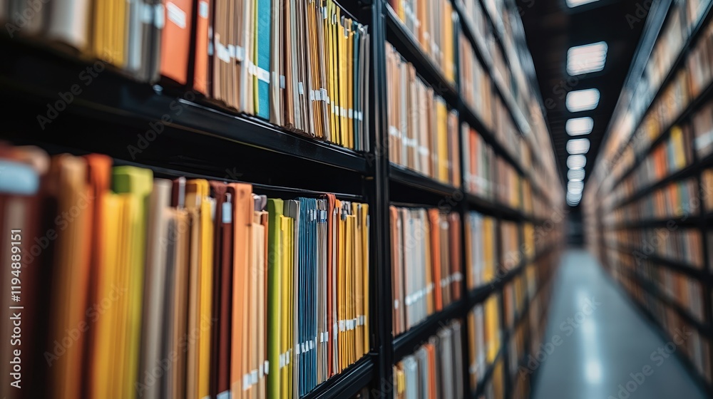 Poster extensive library of organized files and folders in a modern electronic document management system f
