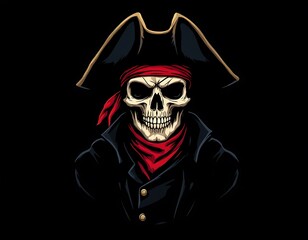 Pirate Skull Captain: A Dark and Mysterious Illustration