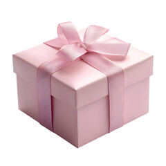 Obraz premium Pink Gift Box with Ribbon Isolated on White Background