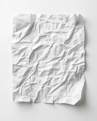 Obraz premium Crumpled white paper sheet on plain background