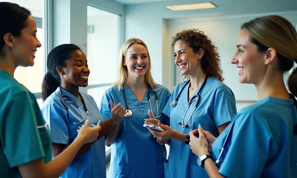 A dedicated group of healthcare workers providing care and support, showcasing teamwork and compassion in the medical field