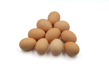 group of eggs, isolated on white background. close - up.