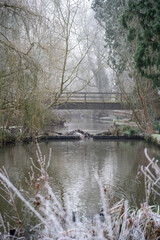 Bridge over frosty water