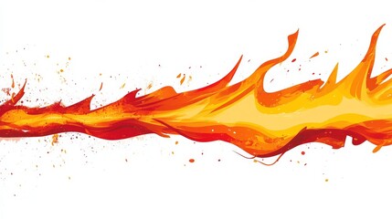 Obraz premium Bold Abstract Fire Flame Artwork with Dynamic Brush Strokes