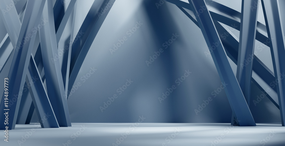 Poster abstract empty dark background with light 3d rendering