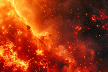 Naklejka premium Intense Flames and Swirling Smoke Against a Dark Background Captured in High Definition