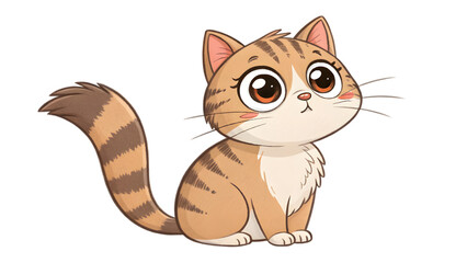 cute cat cartoon isolated on white