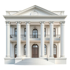 Obraz premium Grand Classical Building with Columns and Steps Isolated on transparent background