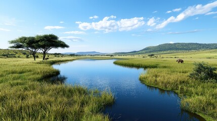 Fototapeta premium Serene Savanna Landscape