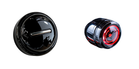 Stylish Black and Transparent Wireless Earbuds with Red Glow