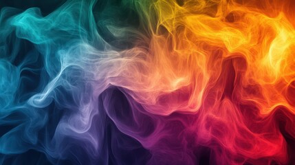 Fototapeta premium Abstract flowing energy patterns in a blend of vibrant colors moving smoothly