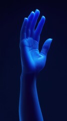 Fototapeta premium Artistic glowing blue hand.