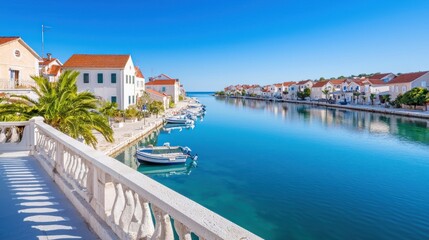 Fototapeta premium Mediterranean Coastal Village Canal