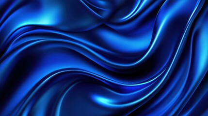 Obraz premium Abstract Blue Wavy Silk Fabric Background with Elegant and Dynamic Fluid Design