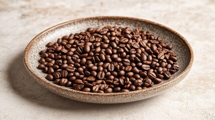 A plate of roasted coffee beans.