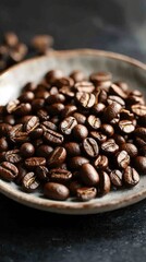 roasted coffee beans on plate