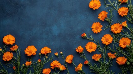 A vibrant arrangement of orange flowers.