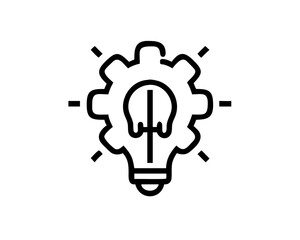 Innovative Light Bulb Gear Icon for Creativity and Technology Concepts
