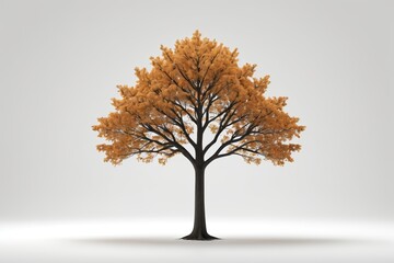 Obraz premium arafed tree with yellow leaves on a white background