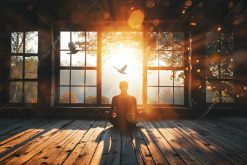 Fototapeta premium In Pursuit of Tranquility: A Meditative Dawn