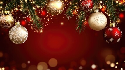Fototapeta premium A dramatic red background featuring scattered bokeh lights with warm, glowing tones.