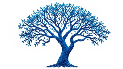 Blue Mosaic Tree Art - Stunning Visuals
