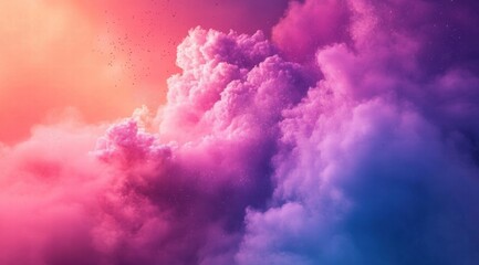 Fototapeta premium A dynamic, colorful background of pink and purple clouds with an explosion effect