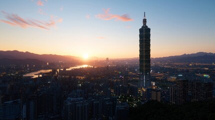 Obraz premium City Skyline at Sunrise