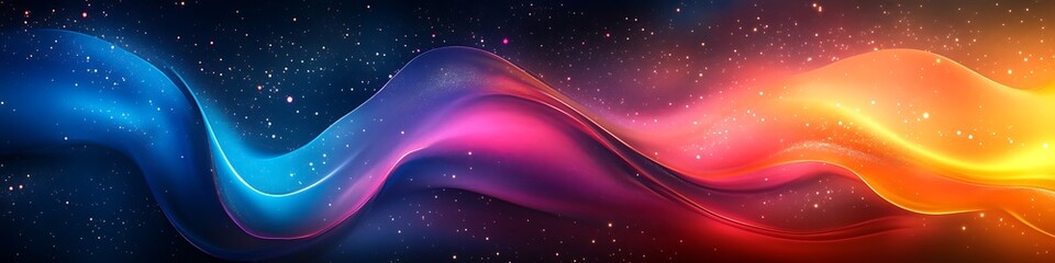 Obraz premium Cosmic Flow: A mesmerizing digital art piece evokes the ebb and flow of energy and the boundless possibilities of the universe. Vibrant hues of blue, pink.