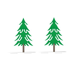 Vector art of evergreen trees.