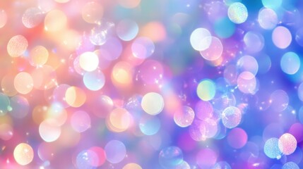 Abstract bokeh background with defocused light spots in pastel colors