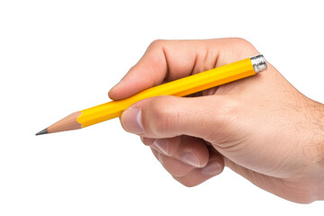 hand holding pencil