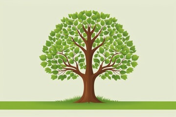 a tree with green leaves and a bird on it