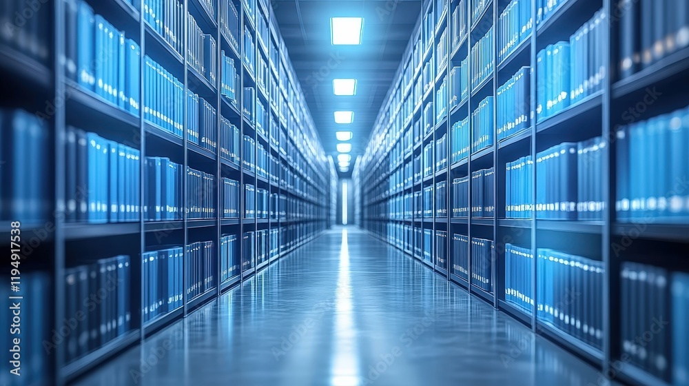 Poster a modern digital document management system concept for efficient file organization in a virtual lib