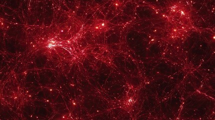 A rich, deep red digital art background featuring flowing light trails, ideal for abstract or modern visual themes.